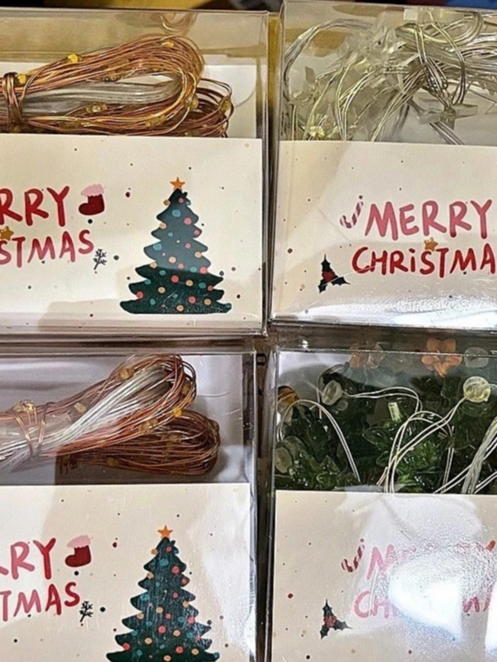 Christmas String Lights Set of 4 Multicolor